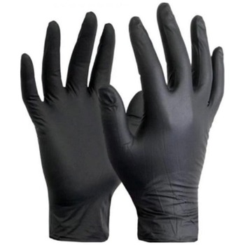 BLACK NITRILE GLOVES MEDIUM
