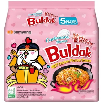 NOODELS BULDAK HOT CHICKEN CARBONARA FLAVOUR RAMEN CUB (HALAL)