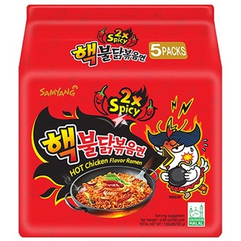 NOODELS BULDAK MULTIPACK 2XSPICY CHICKEN FLAVOUR RAMEN