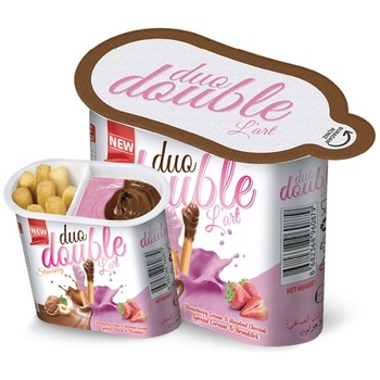 DUO DOUBLE LART COCOA CREAMY AND STRAWBERRY AND GRISSINI