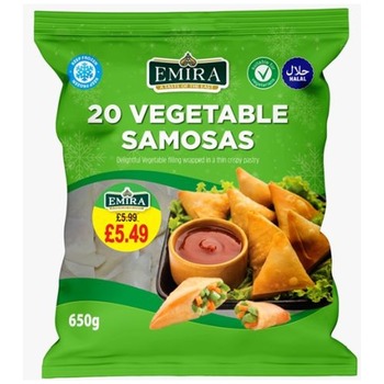 FROZEN EMIRA VEGETABLE SAMOSAS PM 5.49