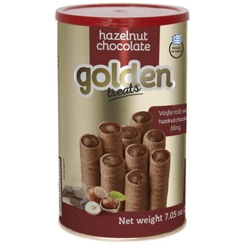 GOLDEN TREATS WAFER ROLLS HAZELNUT CHOCO (HALAL)