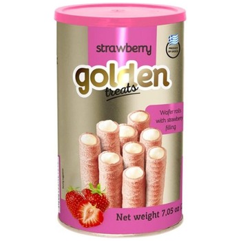 GOLDEN TREATS WAFER ROLLS STRAWBERRY (HALAL)
