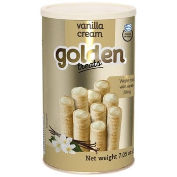 GOLDEN TREATS WAFER ROLLS VANILLA (HALAL)