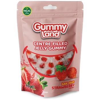 GUMMY LAND CENTRE FILLED JELLY GUMMY STRAWBERRY (HALAL) PM 1.29