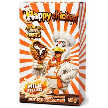 HAPPY CHICKEN CARAMELIZED CHOCOLATE WITH CRUMBLE