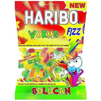 HARIBO FIZZ WORMS-EKSII SOLUCAN (HALAL)