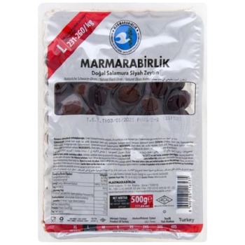 MARMARABIRLIK BLACK OLIVES HIPER L 231-260 (SILVER VAC)