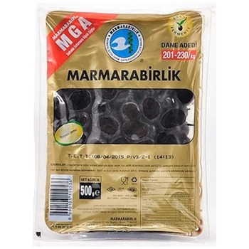 MARMARABIRLIK BLACK OLIVES MEGA XL 201-230 (GOLDEN VAC)