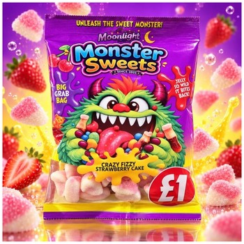 MONSTER SWEET FIZZY STRAWBERRY CAKE PM 1.00 (HALAL)