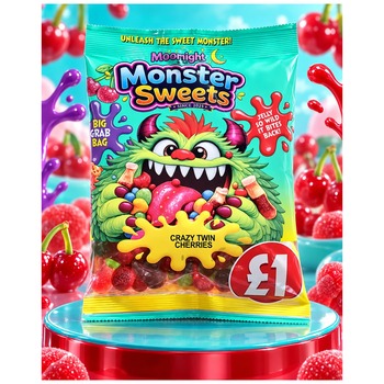 MONSTER SWEET CRAZY TWIN CHERRIES PM 1.00 (HALAL)