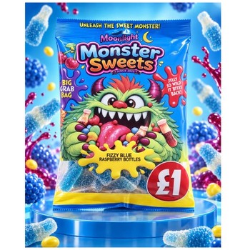 MONSTER SWEET FIZZY BLUE RASPBERRY BOTTLE PM 1.00 (HALAL)
