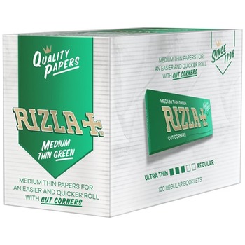 RIZLA GREEN MEDIUM THIN 100 BOOKLETS SMALL