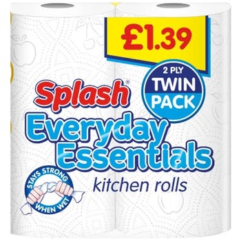 SPLASH KITCHEN TOWEL ROLL TWIN PACK PM 1.39
